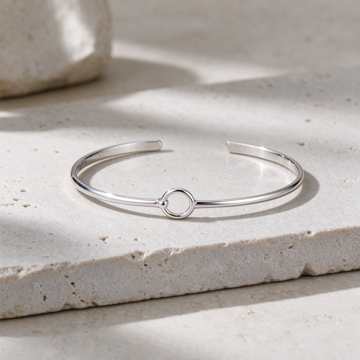 Women's Silver Open Circle Bangle
