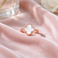 Women's Rose Gold Clover Ring