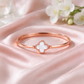 Women's Rose Gold Clover Bangle