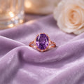 Women's Rose Gold Amethyst Ring