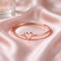 Women's Rose Gold Heart Bangle