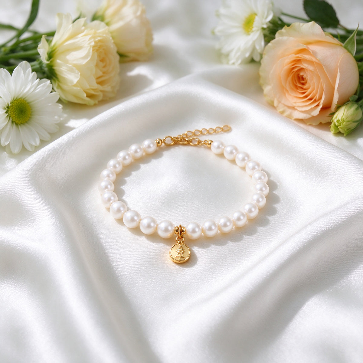 Women's Pearl Charm Bracelet