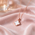 Women's Four Leaf Clover Pearl Necklace